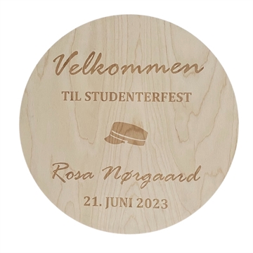 Velkomstskilt til studenterfest